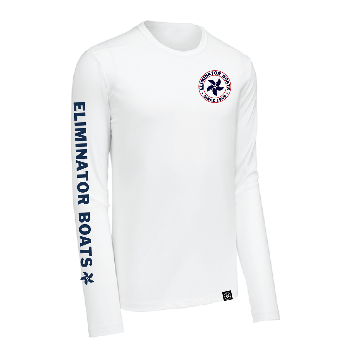 Eliminator Boats Wake Maker Collection Men's Long Sleeve UPF Shirt - White