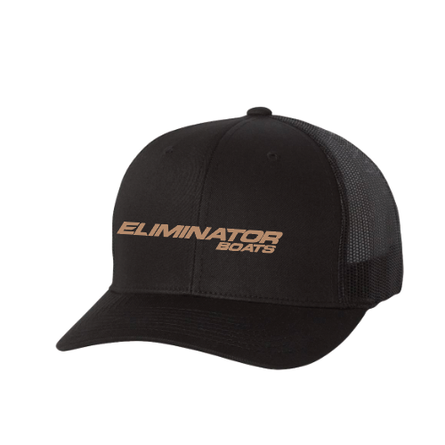 Classic Eliminator Boats Trucker Snapback Hat - Black/Tan