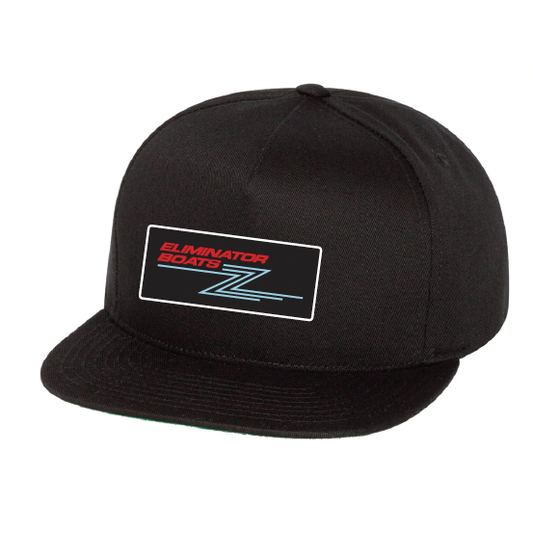 Eliminator Boats Retro Z Logo Flat Bill Snapback Hat - Black/Red/Aqua