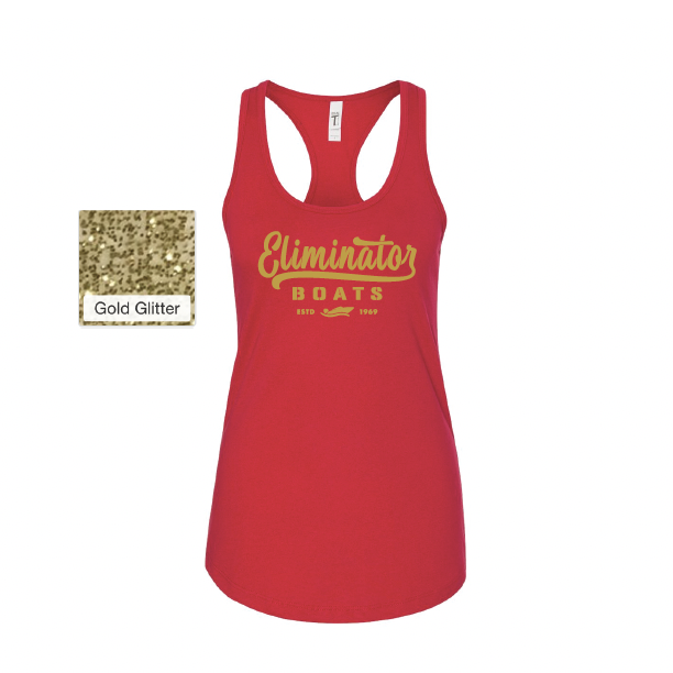 Eliminator Women’s Tank - Red/ Gold Glitter