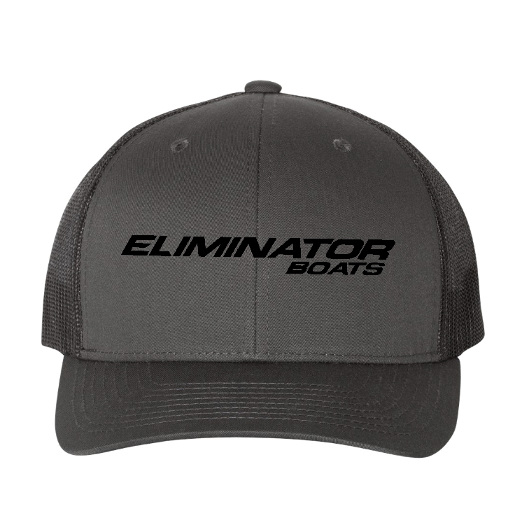 Classic Eliminator Boats Trucker Snapback Hat - Black/Charcoal