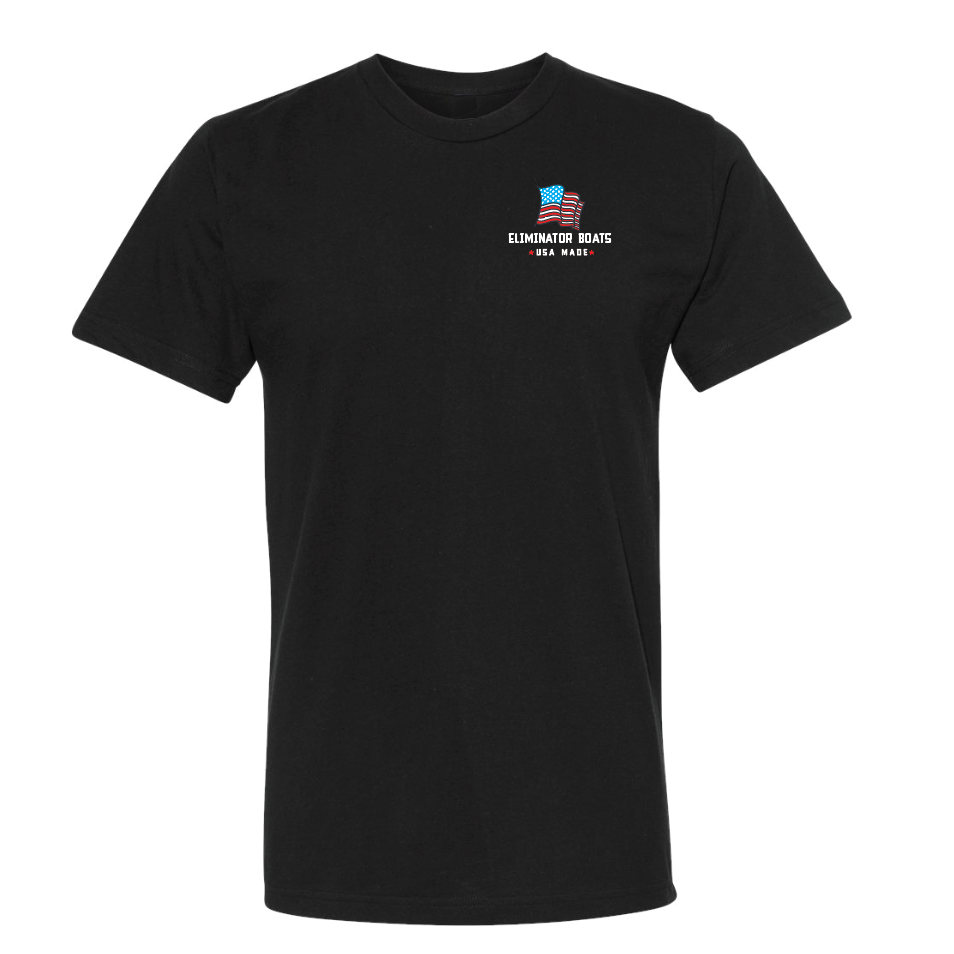 Eliminator Boats Patriotic Palm Men's T-Shirt - Black