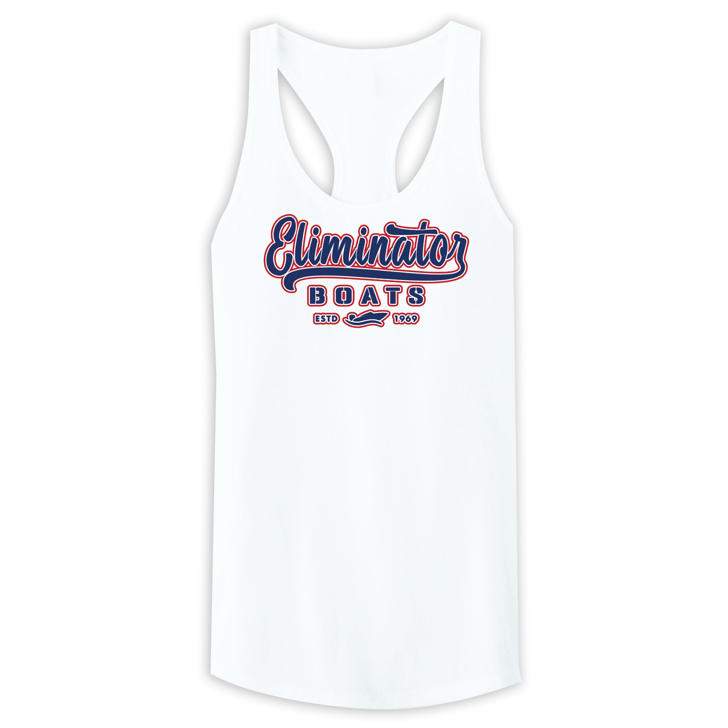 Eliminator Boats Vintage Badge Women's Tank - White/Blue