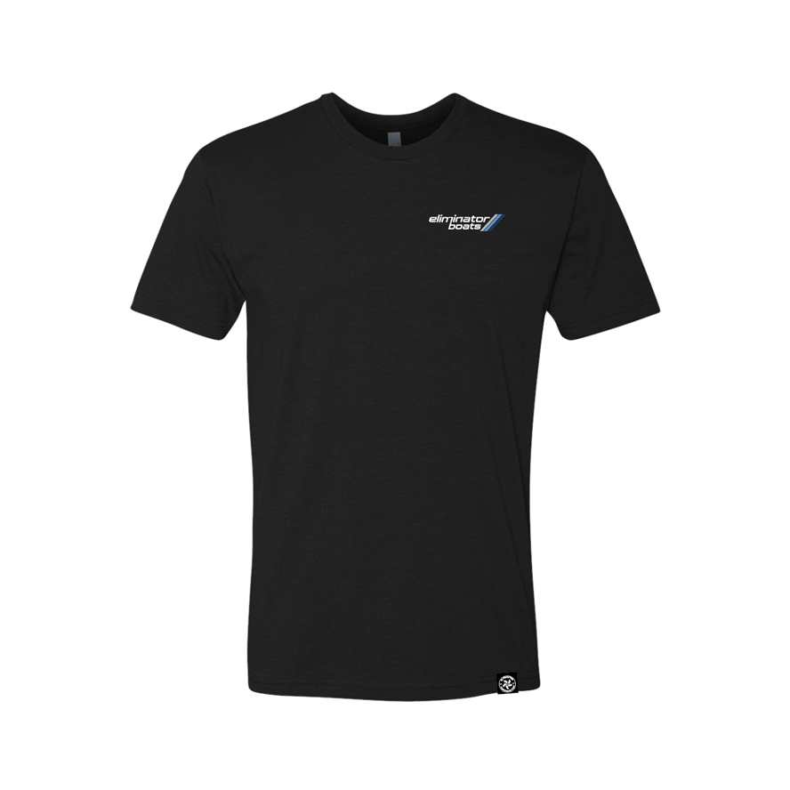 Black- Blue 70's Powerboat 19 Daytona Men's T-shirt