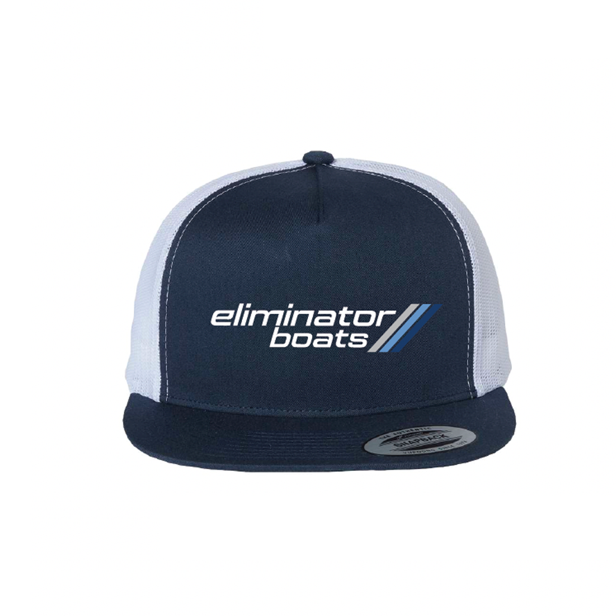 Eliminator 70's Powerboat 19 Daytona Flat Bill Mesh Snapback Hat - Navy/White
