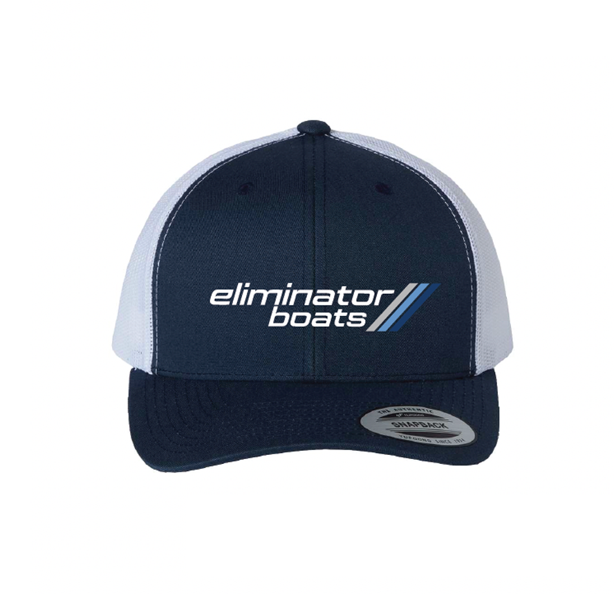 Eliminator 70's Powerboat 19 Daytona Trucker Snapback Hat - Navy/White