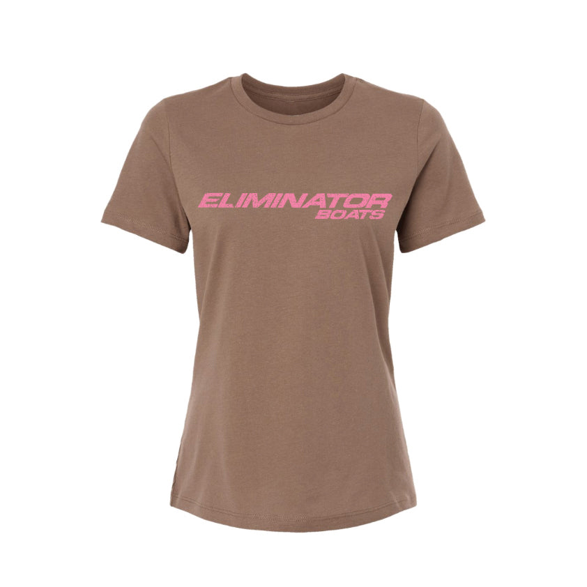 Classic Eliminator Boats Distressed Tee – Women's - Vintage Brown/Pink