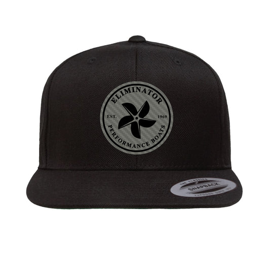 Eliminator Boats Prop Patch Flat Bill Snapback Hat - Black/Gray Carbon