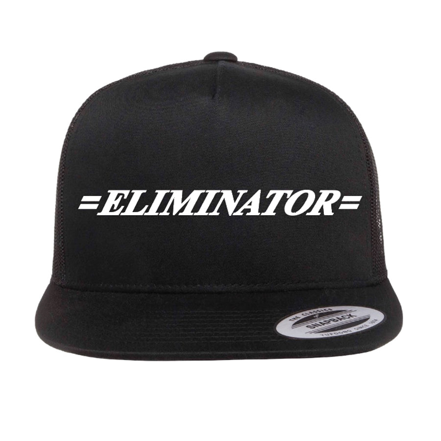 Eliminator Boats Old Logo Flat Bill Snapback Hat - Black/White