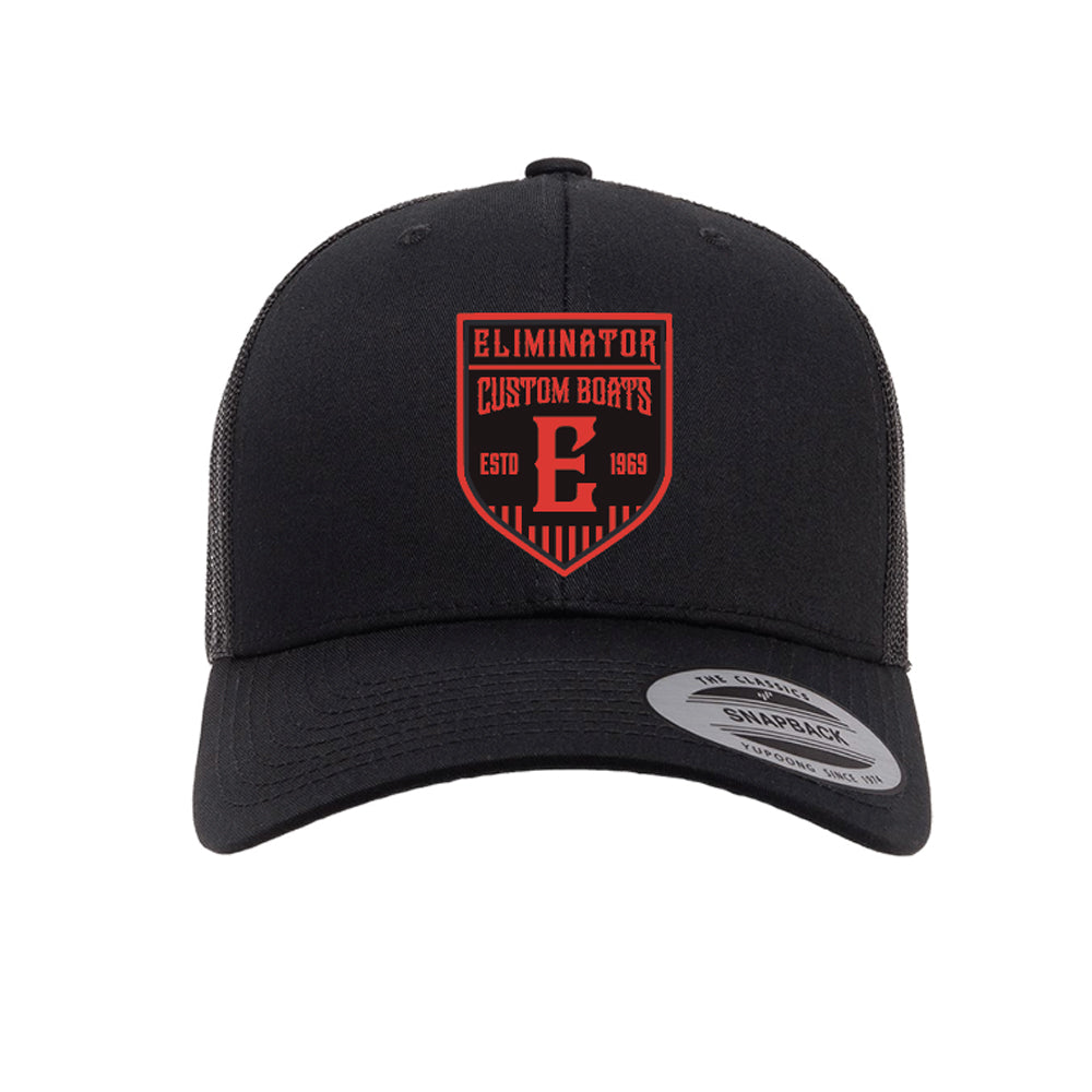 Eliminator Custom Boats Trucker Snapback Hat - Black/Red