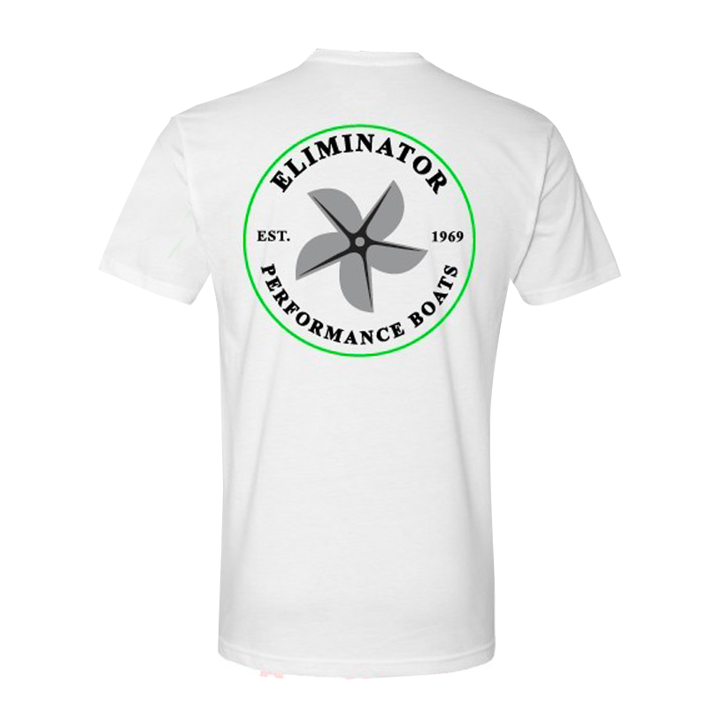 Eliminator Boats Prop Men's T-Shirt - White/Neon Green