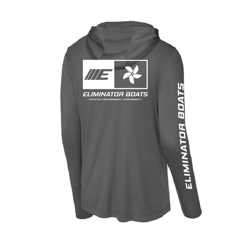 Eliminator Boats Emerge UPF 50+ Long Sleeve Sun Protection Performance Wear - Dark Gray/White