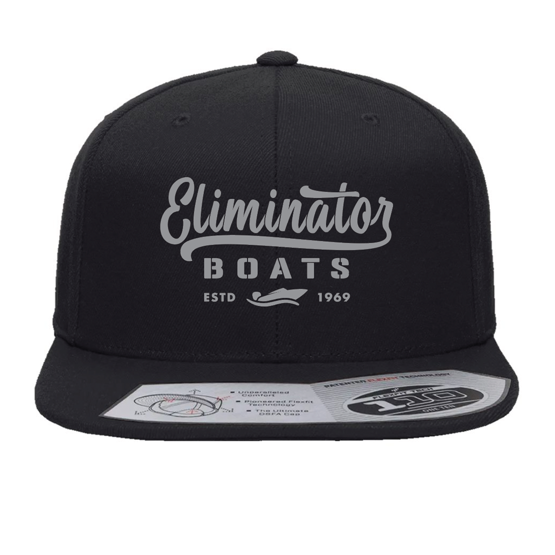 Eliminator Boats Vintage Badge Flat Bill Hat - Black/Charcoal