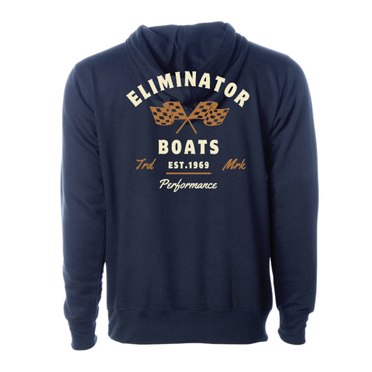 Eliminator Checkered Flag Hoodie- Navy