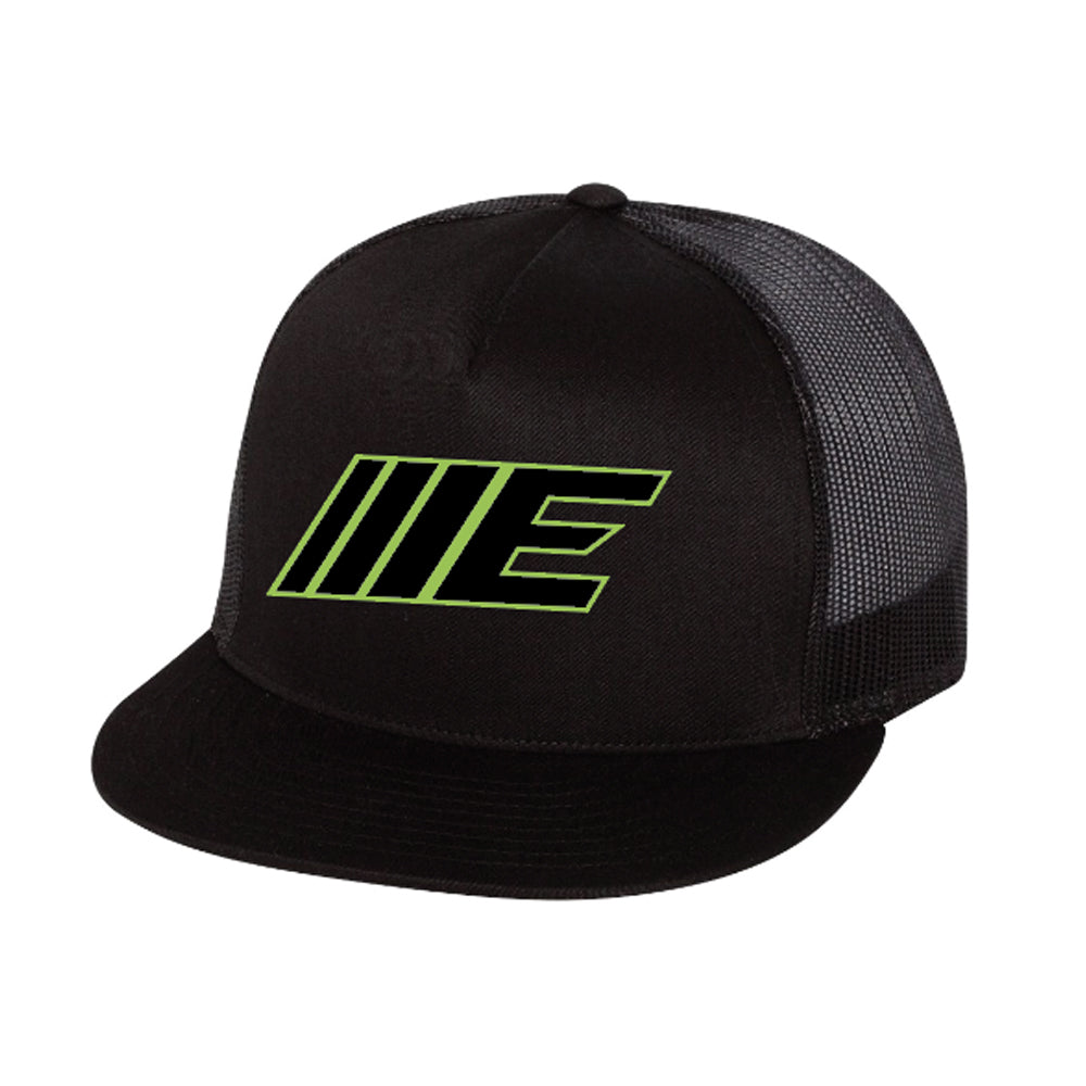 Eliminator Boats IIIE Flat Bill Mesh Snapback Hat - Black/Neon Green