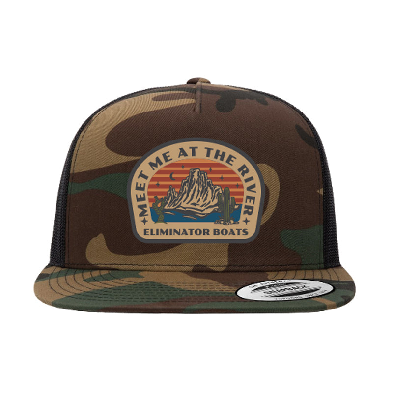 Eliminator Boats "Meet Me At The River" Flat Bill - Camo/Black Mesh