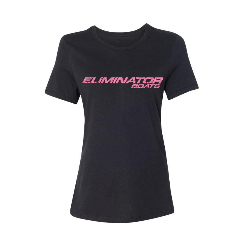 Classic Eliminator Boats Distressed Tee – Women's - Vintage Black/Pink