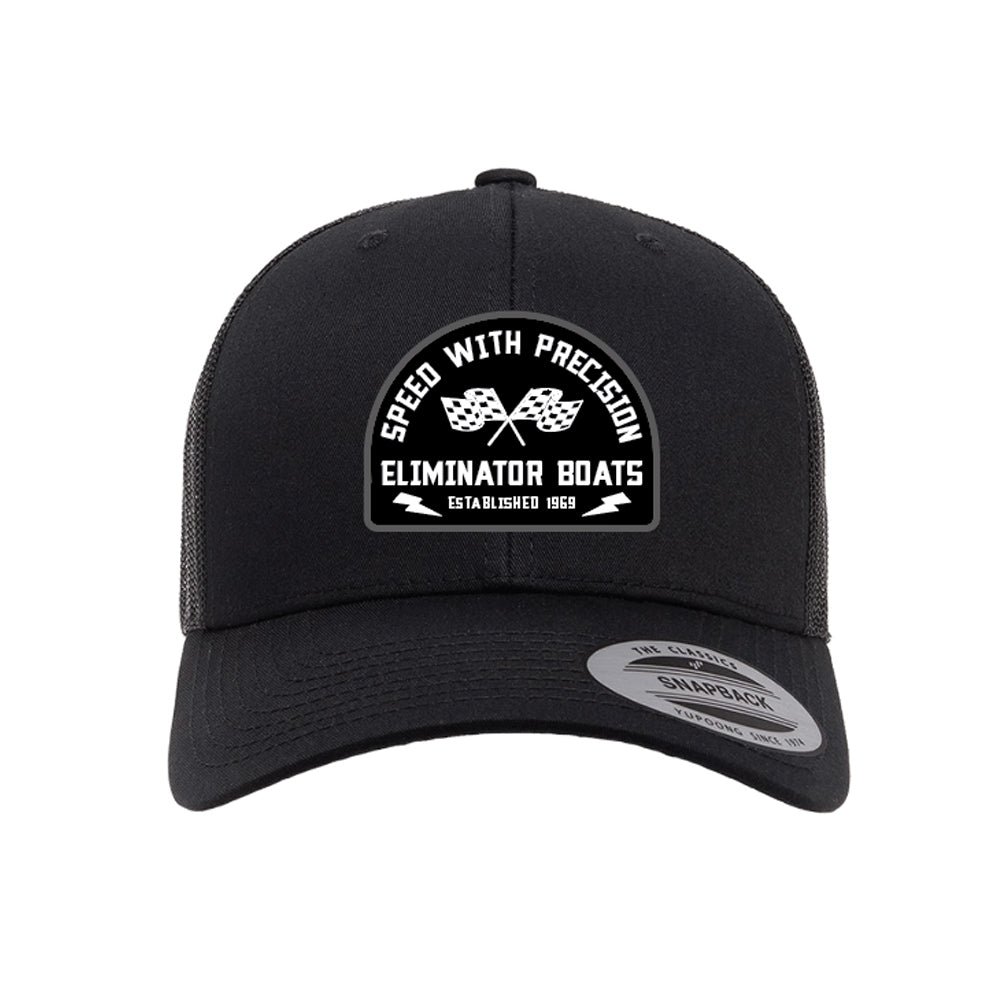 Eliminator Boats Speed & Precision Curved Bill Snapback Hat - Black