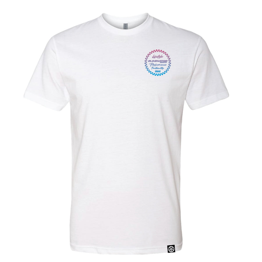Eliminator Boats Checkered Circle Men's T-Shirt - White