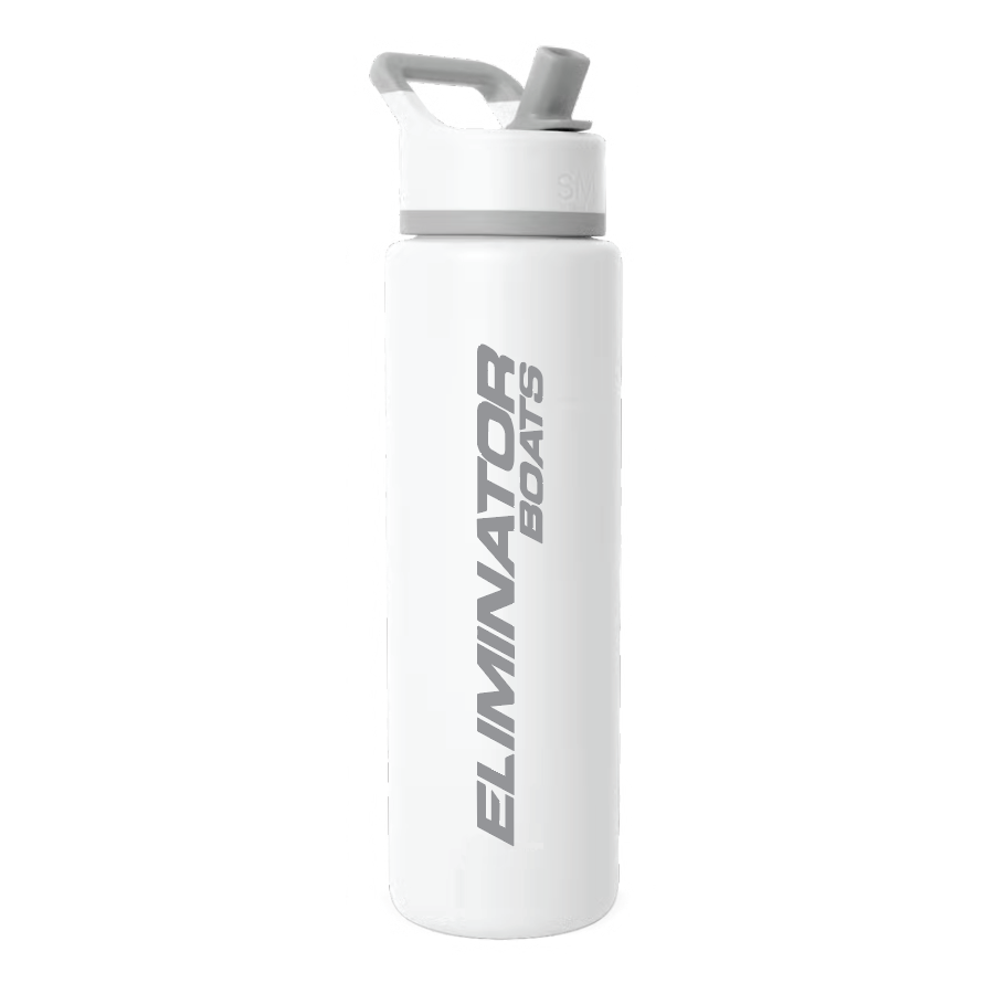 Eliminator Boats 30oz Bottle with Straw Tumbler - White
