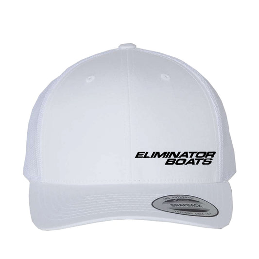 Eliminator Boats Classic Curved Bill Snapback Hat - White/Black