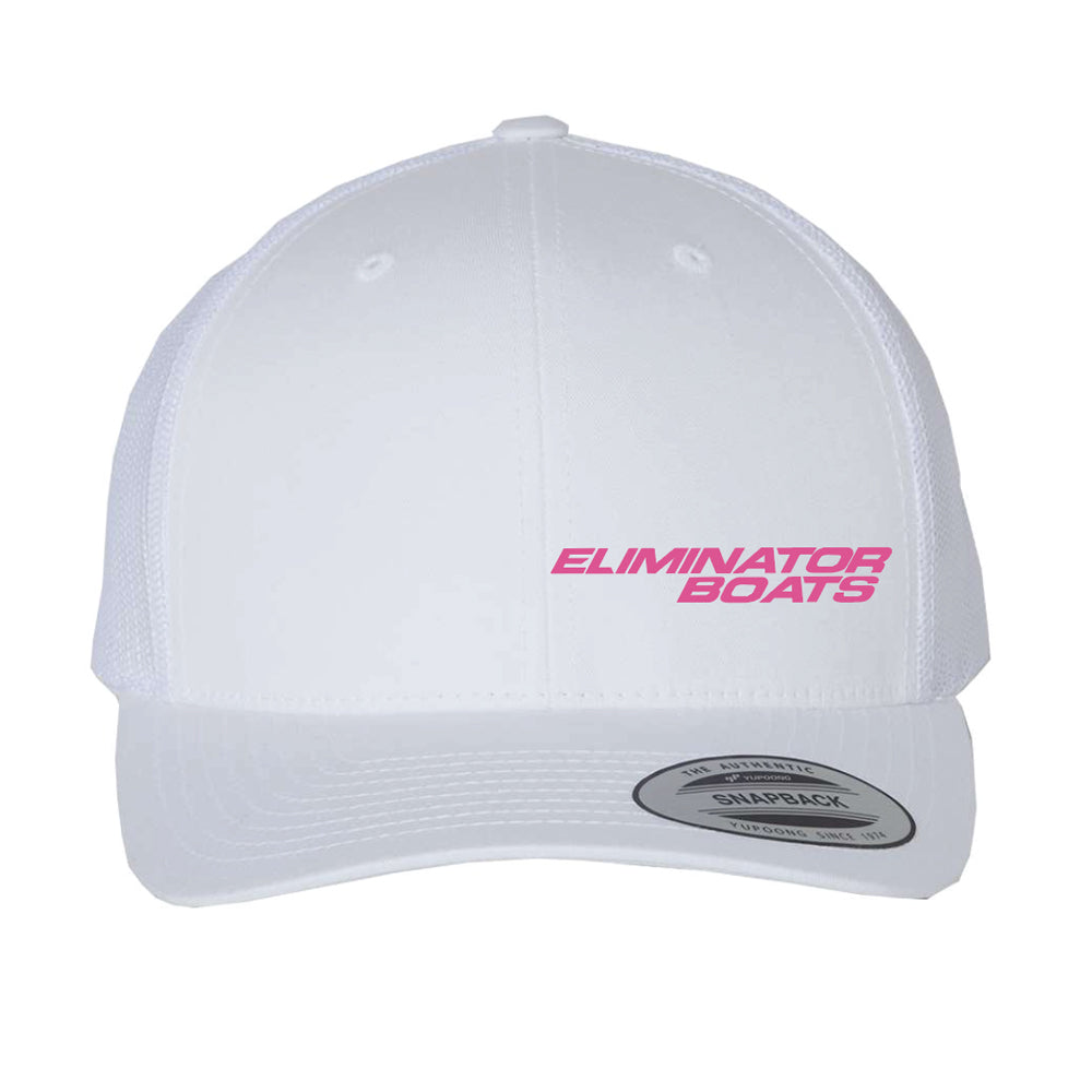 Eliminator Boats Classic Trucker Snapback Hat - White/Pink