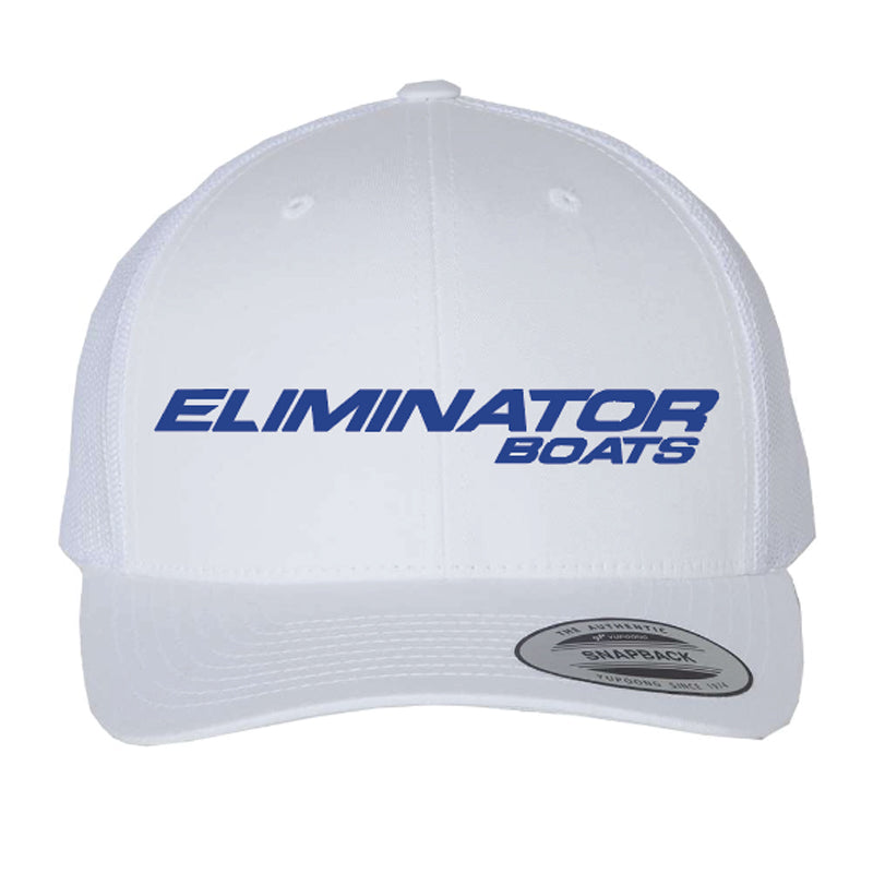 Eliminator Boats Classic Curved Bill Snapback Hat - White/Blue