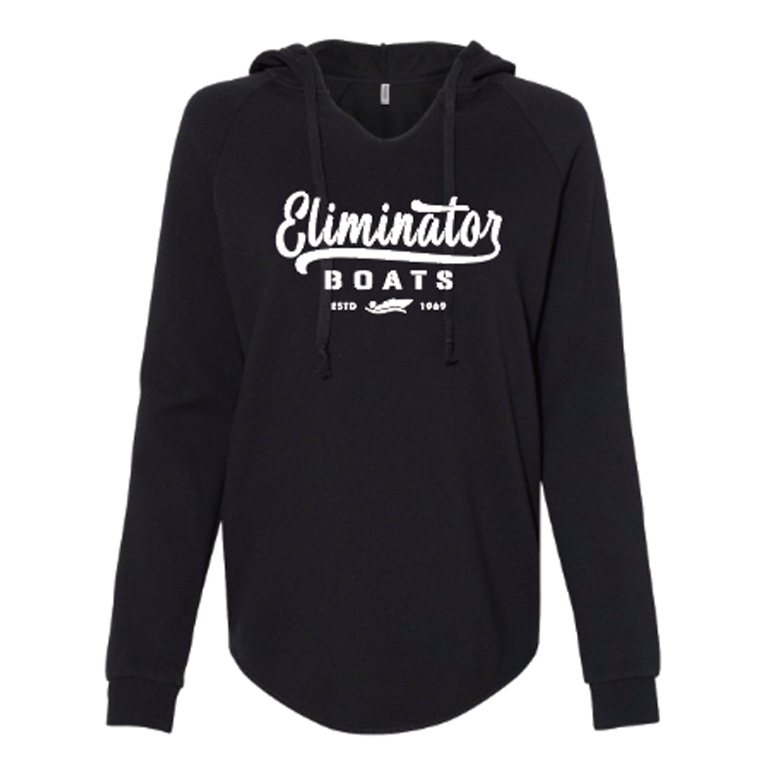 Women's Hoodie Black Eliminator Boats V-Neck