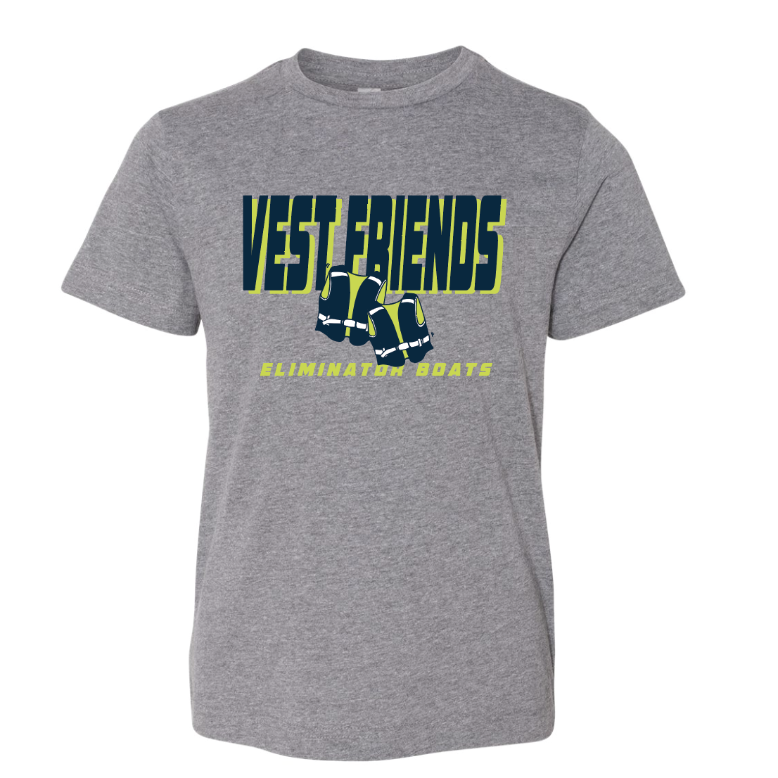 Eliminator Boats Youth T-Shirt – Boys Vests Friends Edition - Granite Heather