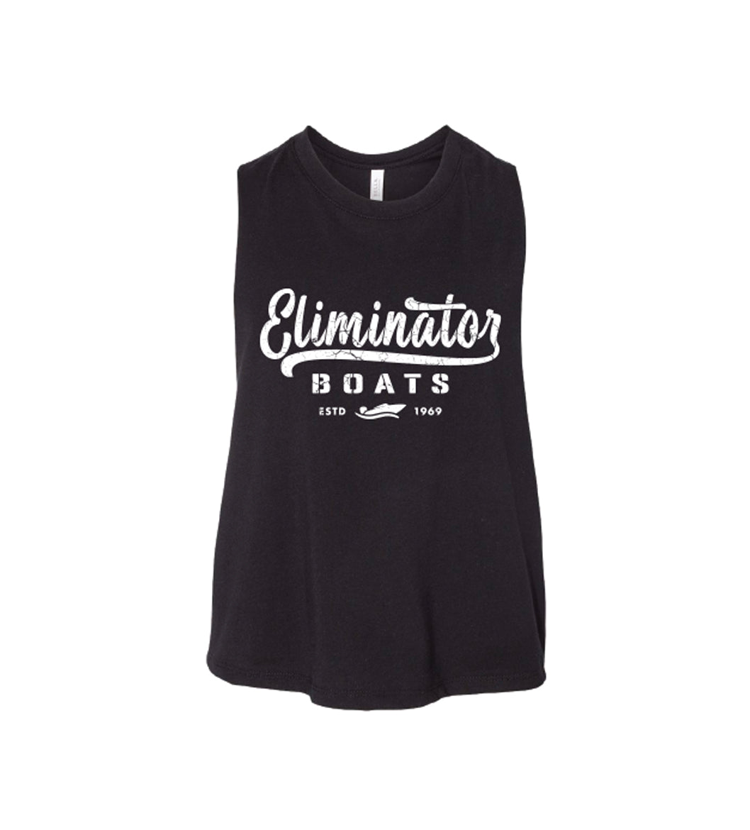 Women's Racerback Cropped Tank- Black