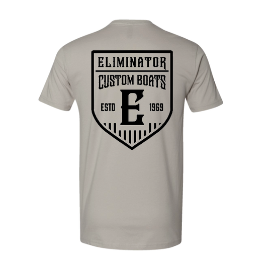 Eliminator Custom Boats Men's T-Shirt- Light Gray/Black