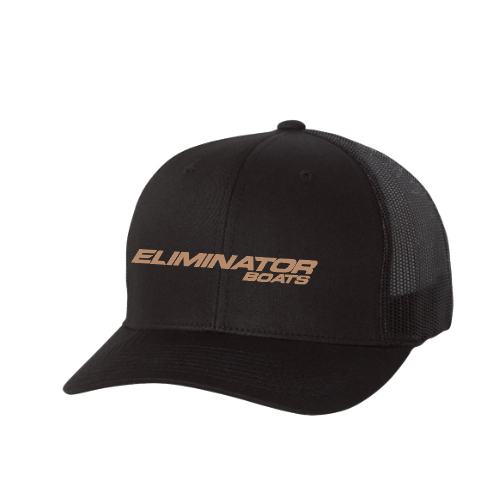 Classic Eliminator Boats Trucker Snapback Hat- Black/Tan