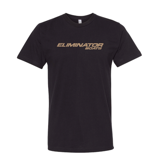 Prime Line- Classic Eliminator Boats Men's T-Shirt- Black/ Tan