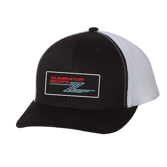 Black/White- Red/ Aqua Retro Z Logo Trucker Hat