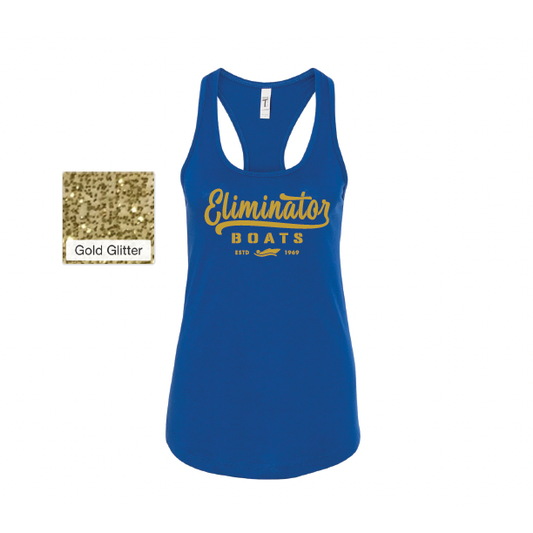 Eliminator Women’s Tank - Royal Blue/ Gold Glitter