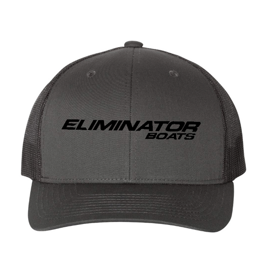 Classic Eliminator Boats Trucker Snapback Hat - Black/Charcoal