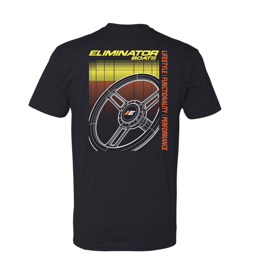 Eliminator Boats "At the Helm" Men's T-Shirt - Black