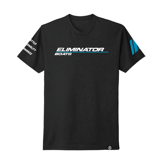 Eliminator Boats Performance Men's T-Shirt - Black/Aqua