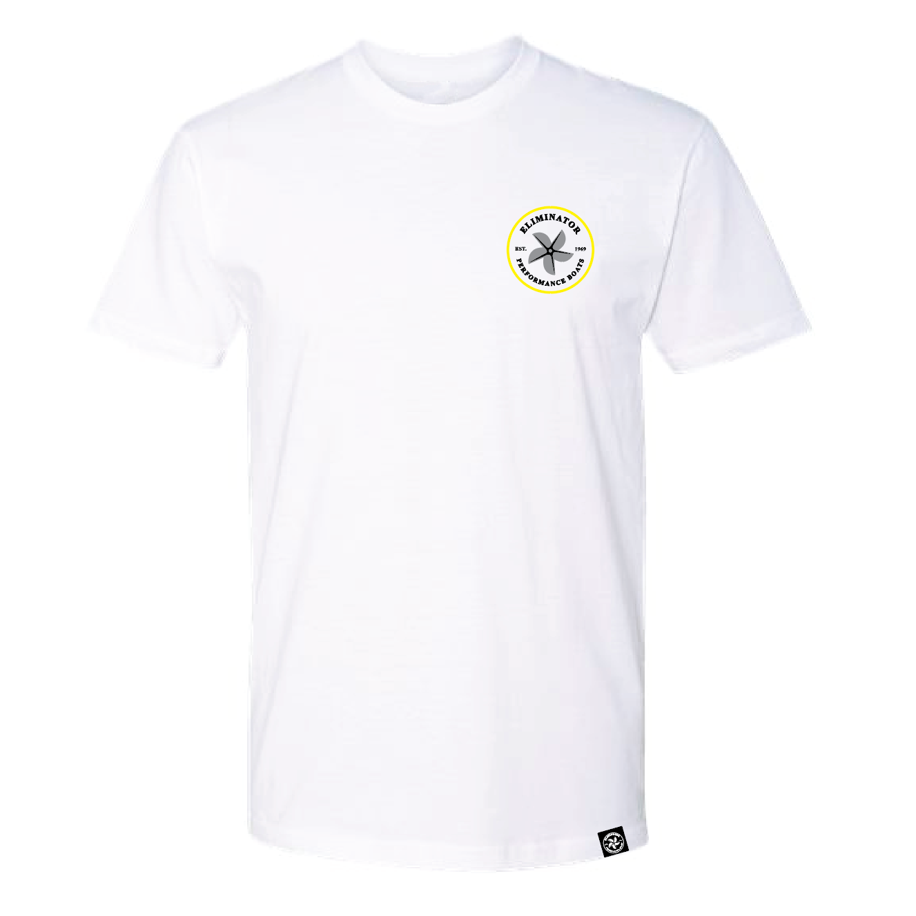 Eliminator Boats Prop Men's T-Shirt - White/Yellow