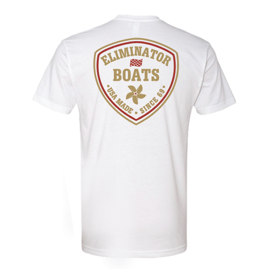 Eliminator Boats Core Crest Men's T-Shirt - White