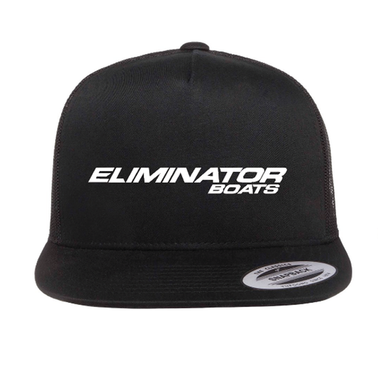 Eliminator Boats Classic Flat Bill Mesh Snapback Hat - Black/White