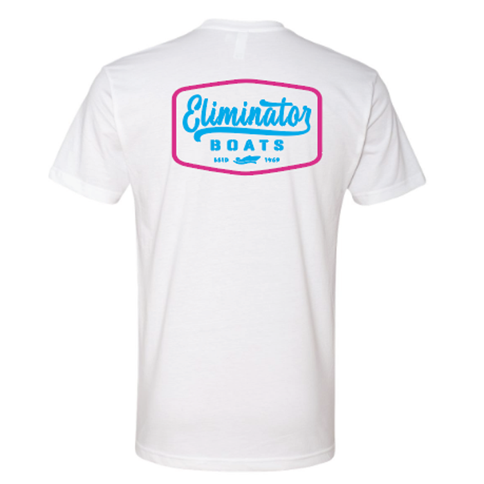 Eliminator Boats Vintage Badge Men's T-Shirt - White/Pink/Blue
