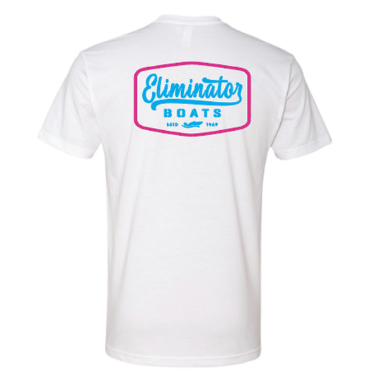 Eliminator Boats Vintage Badge Men's T-Shirt - White/Pink/Blue