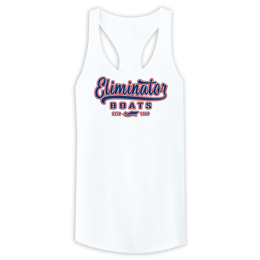 Eliminator Boats Vintage Badge Women's Tank - White/Blue