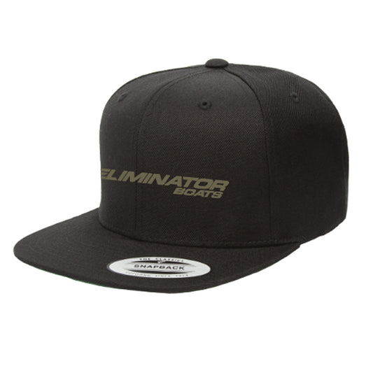 Classic Eliminator Boats Flat Bill Snapback Hat- Black/Army