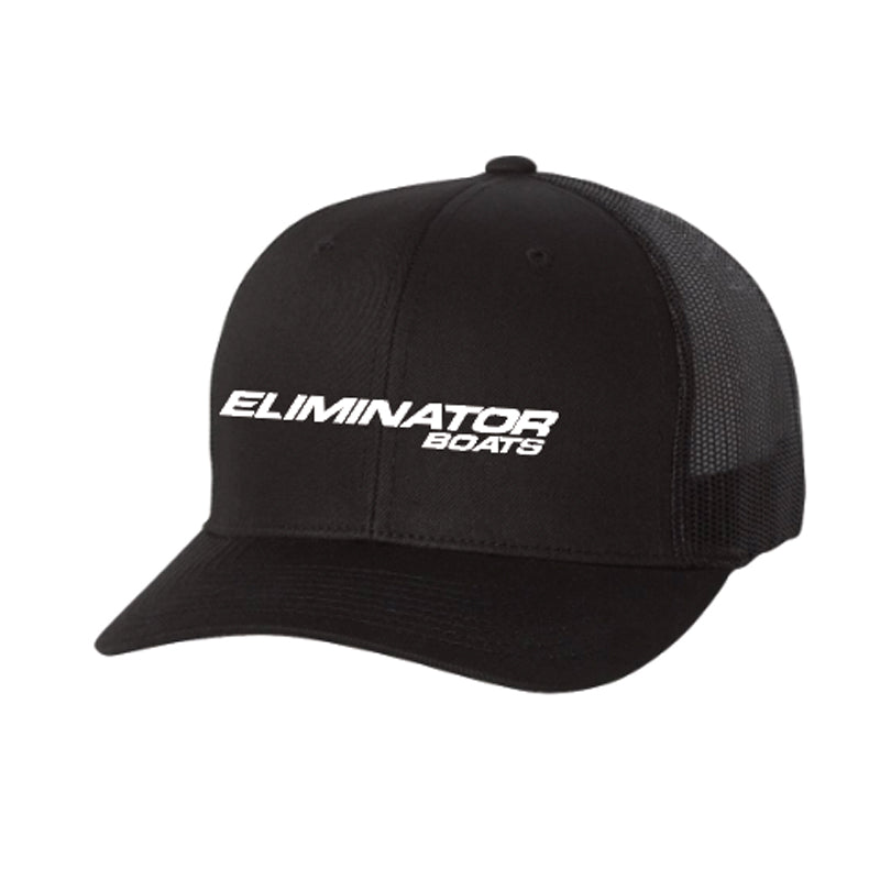 Classic Eliminator Boats Trucker Snapback Hat Black/ White