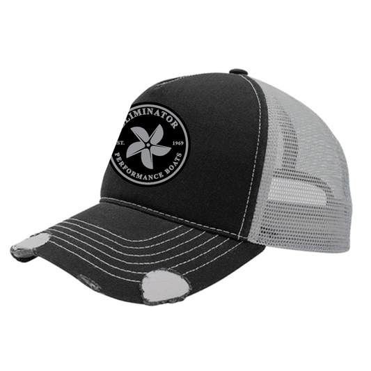 Eliminator Boats Prop Patch Women's Trucker Hat - Black/Silver