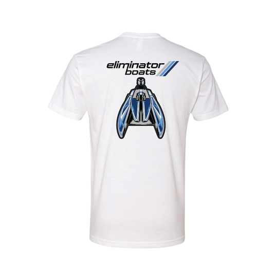 White- Blue 70's Powerboat 19 Daytona Men's T-shirt