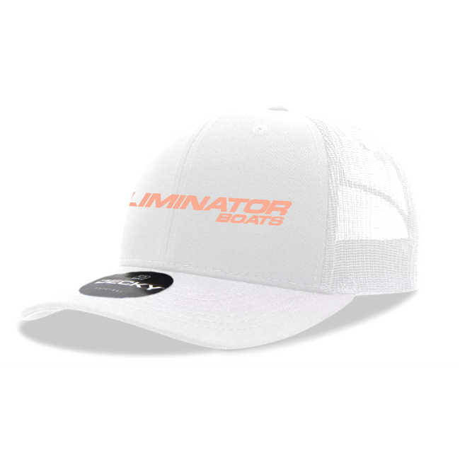 Eliminator Boats Classic Youth Trucker Hat - White/Coral