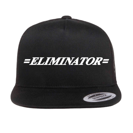 Eliminator Boats Old Logo Flat Bill Snapback Hat - Black/White